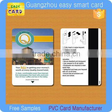 Standard size CR80 PVC hotel key card with loco magnetic stripe