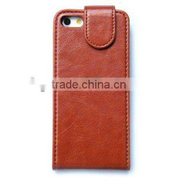 flip style leather cover cases for apple iphone 5