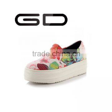 GD flat platform color patch women fashion leisure shoes mesh round toe women shoes