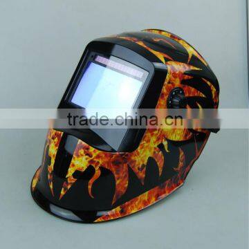 Auto darkening big viewing solar power helmet