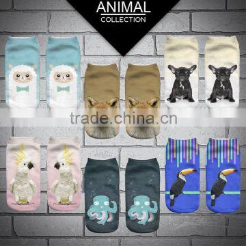 little moq high quality Custom Design OEM 3d animal printing Socks Wholesale Sublimiation Digital print emoji custom ankle socks                        
                                                Quality Choice