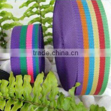 multicolor rainbow striped heavy duty 1.25 inch nylon webbing                        
                                                Quality Choice