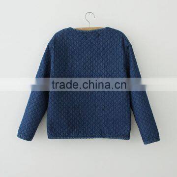 2014 European Women Fashion 100% Cotton Slim Denim Long Sleeve Jeans Winter Cotton-padded Jacket photo-3