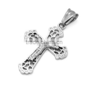 TKB-P1698 Jesus On The Cross Religious Jewelry Crucifix Prayer Beads Heavenly Christian Fish 316L Stainless Steel Hollowout