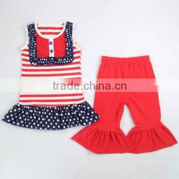 Hot Sale Summer Posh Teen Girl Matching Clothing Set 4th of July Patriotic Outfit Set for Babies photo-2
