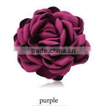 popular handmade purple silk fabric flower artificial corsage brooch