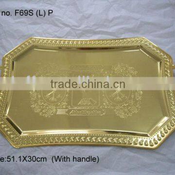 High grade quality Rectangle golden stainless steel food tray/rectangle tray/food tray