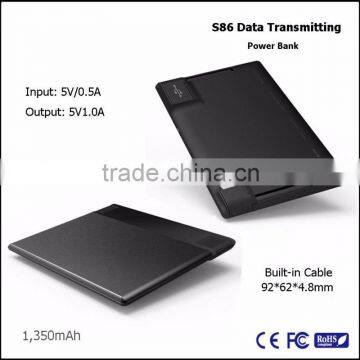Convenient USB Micro Built in 2 Data Cable Power Bank 1350mah Emergency Charger Supplier's Choice photo-4