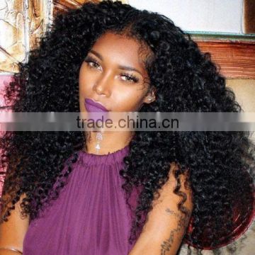 200% Density Virgin Human Hair Brazilian Kinky Curly Full Lace Wig