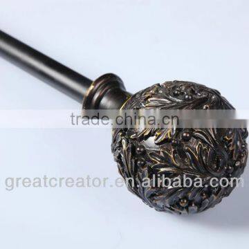 Ebony Decorative Ball Curtain Finials Curtain Rods Window Curtain Accessory