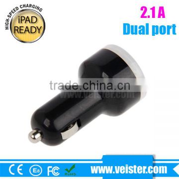 Universal 5V 2.1A Dual USB Car Adapter for iPhone/iPad