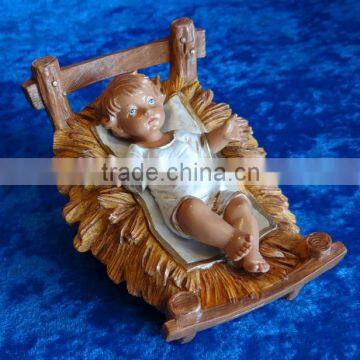 Manger Type Resin Baby Jesus Crib Figure