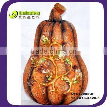 Nice house decoration polyresin harvest carved pumpkin