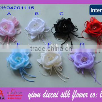 Party use garment fabric flower brooch