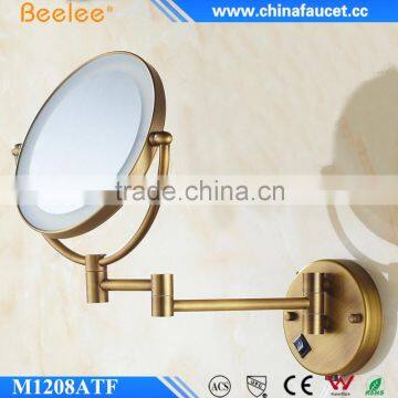 Beelee Antique Round Adjustable Mirror Led Magic Wall Mounted Lighted Makeup Mirror