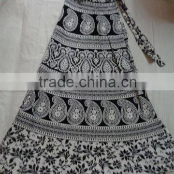 cotton printed indian long skirts wholesale black white prints