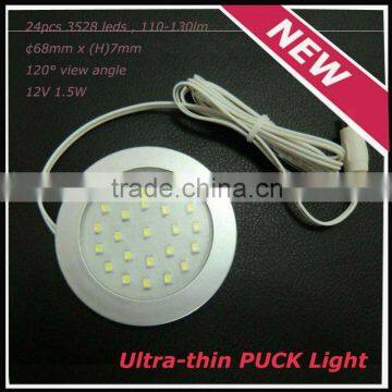 HOT!! 2012 newest 12V SMD3528 LED puck lights(SW-PK24X-12V)