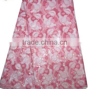 CL8468-4 new coming high quality pink organza lace soft material new design nice pattern for making parry dress