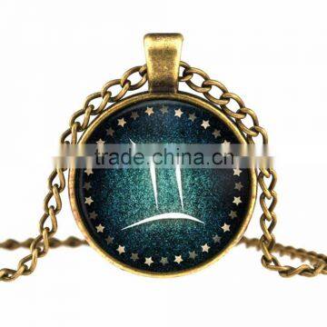 Mysterious Zodiac Glass Cabochon Pendant Necklace Glass&Alloy photo-2