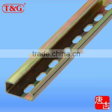 Electronic G Type Slotted Din Mounting Rail with yellow color