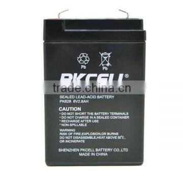 PKCELL 6V 2.8Ah Sealed Lead Acid Rechargeable Battery