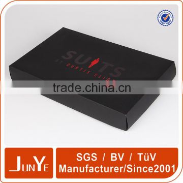 custom logo matte black t-shirt packaging box