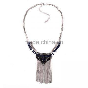 2016 latest design necklace ,Wholesale Elegant Long Alloy Ribbon Tassel Necklace,Contracted style necklace for online shop china