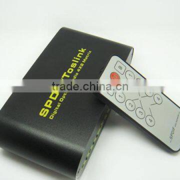 New Arrival Optical Spdif / Toslink Digital Audio 4x2 True Matrix + Remote Control