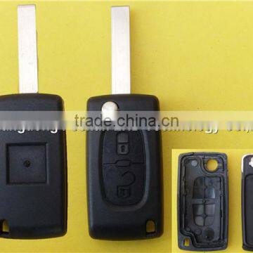 2 button flip folding remote car key shell for Peugeot 407 CE0523