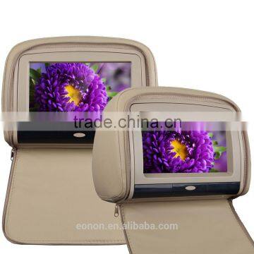 EONON L0283 9" HD Touch Screen Car Headrest Monitor with Built in DVD (Tan Color)