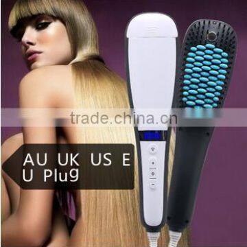 2016 Hot As Seen On TV Steam Hair Brush, Ceramic Hair Straightener Comb with LCD Display