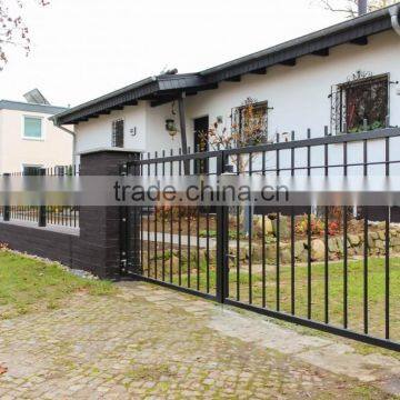 Black Powder Coated Iron Fence Gate for Driverway