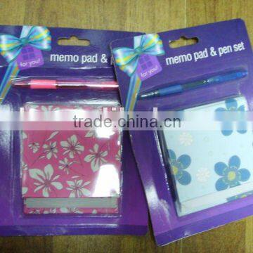 New design memo pad and pen set