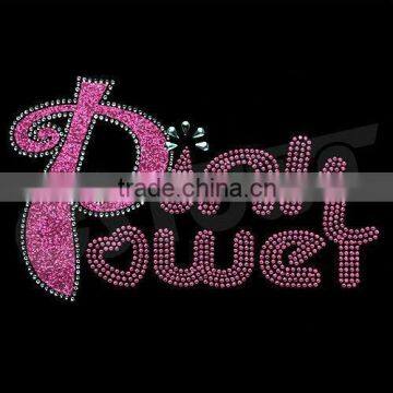 pink color rhinestone with glitter transfer template