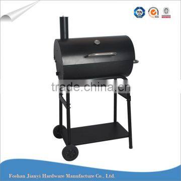 Frosted Black High-Temp Painted Smoker Barbecue Grill with Trolley