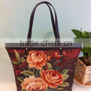 Embroidery flower ladies fancy bag models 2015