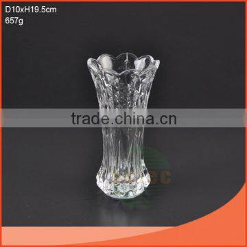 The lily flower shape and Elegant657G glass vase with stipe wholesale