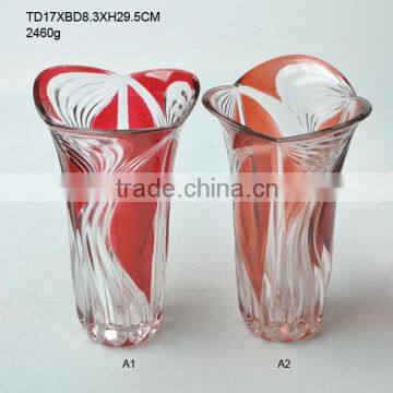 The lily flower shape and Elegant colorful glass vase wholesale