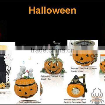 Fashion metal Halloween pumpkin photo frame and trinket box jewelry set ,Customized Colors or LOGO and OEM design accept