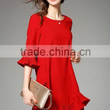 2016 Summer Flounced Relaxed New Model Girl Latest Net Dress Design for Women photo-2