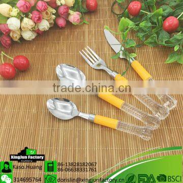 2016 New Design Translucent Diamond Handle Spoon and Fork