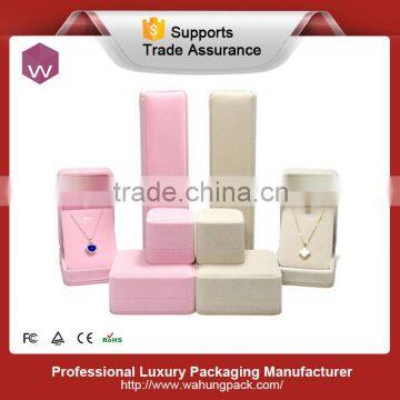 pink color elegant gift box jewelry velvet wholesale