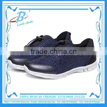 Hotfix rhinestone Lycra elastic sports shoes light weight sneaker