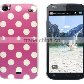 wiko darkside high quality dark pink polka dot crystal case factory price