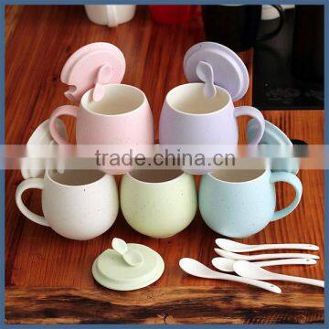 Wholesale new design cute ceramic coffee mug with lid