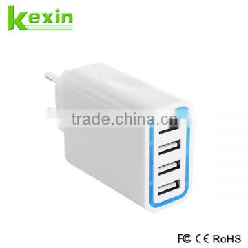 High Quality 4 Port USB Rapid Wall Charger with EU/US/AU/KC Plug