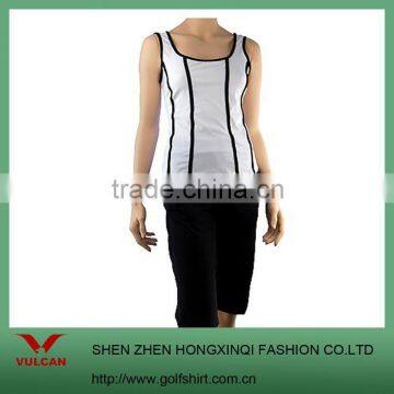 Ladies dry fit wholesale tracksuits white top black short