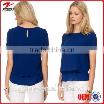 Layered hemline fashion cutting elegant blouse design