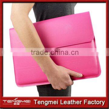 Hot Pink Card Slot Magnetic Leather Sleeve Case For Macbook Air 13 and Macbook Pro 13 With Retina,For Macbook Bag