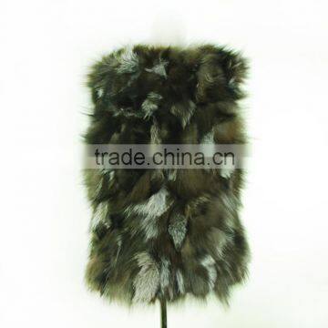 Women Natural Silver Fox Fur Vest Classic Style/real Fur Vest KZ14011